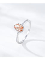 Zenyth-Anillo de Plata de Ley 925 para Mujer, sortija ovalada de circorita, champán, Boda, compromiso, Fiesta, regalo - details 6