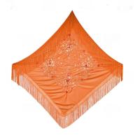 Mantón de Manilla de Flamenco para Mujer, Mantón Cuadrado Bordado en Flores para Baile Flamenco Español, 110x110cm - details 6