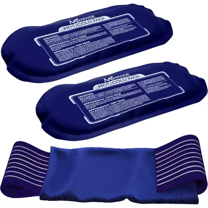 Paquetes de Hielo reutilizables fríos y Calientes para lesiones, Juego de 3 piezas, dolor en las articulaciones, dolor muscular E inflamación Corporal envolturas de gel reutilizables ajustables y flexibles para Illas rodespala Hambros Brazos y Pierna - 1