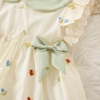 Vestido De Princesa Para Bebés Verano Vestido A-Line Con Encaje Y Bordado De Flor Vestido De Niña Dulce Sin Mangas Largo De Rodilla Algodón Y Poliéster Talla True Fit - details 4
