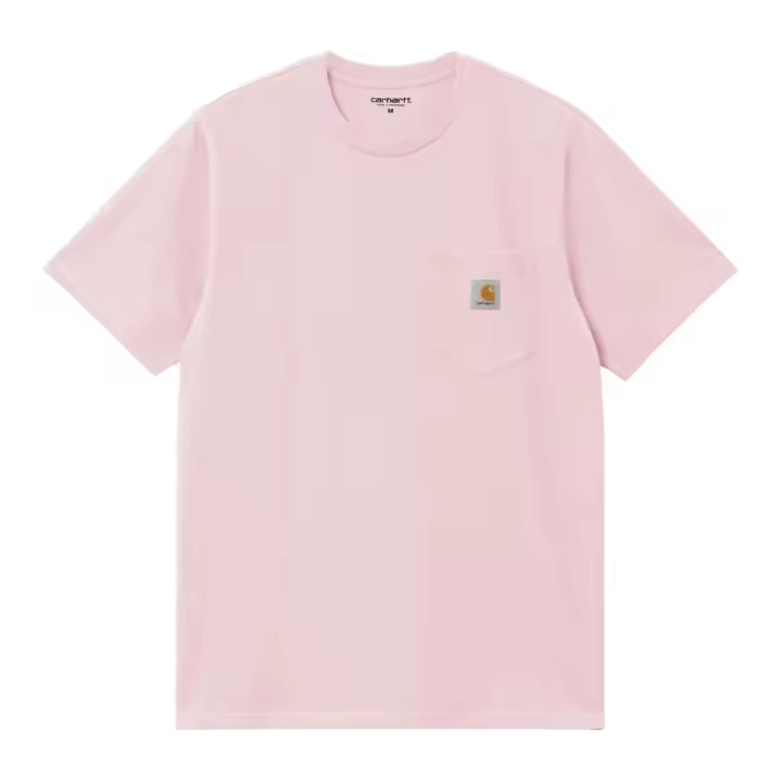 Camiseta Rosa Con Bolsillo Carhartt S/S Pocket T-Shirt Air Pink Logo Clásico - 1