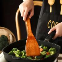 Juego De 4 Cucharas De Madera Con Mango Largo Espátula Para Arroz Y Sopa Cuchara De Cocina Ecológica Para La Cocina Del Hogar - details 6