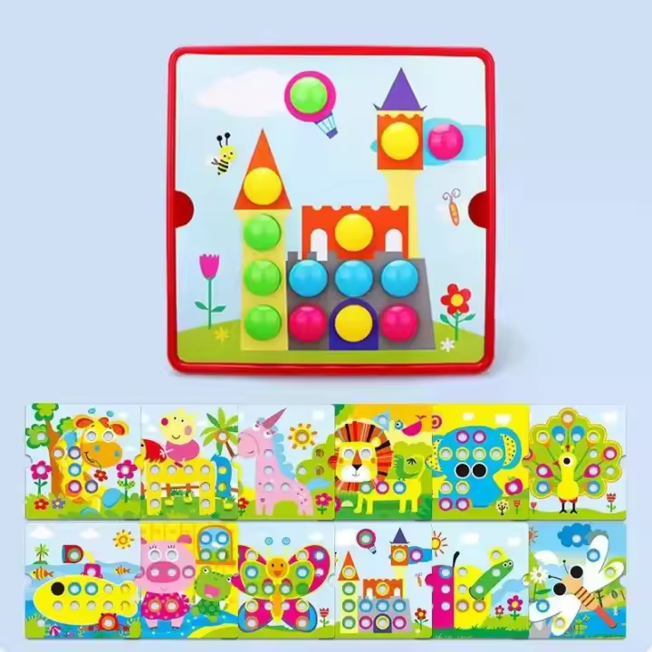 Juego De Rompecabezas De Hongo 3D Para Uñas Juguete Educativo Montessori Para Bebés Animales De Dibujos Animados Juguete Para Niños Regalos Tempranos - 1