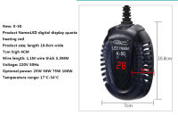 Pequeño Aquecimento De Acuario LED Con Pantalla Digital Nivel De Agua Bajo Para Tanque De Tortuga Automático Temperatura 17-34 Grados - details 12