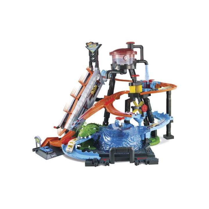 Hot Wheels Cocodrilo Destructor. pista de coches de juguete Mattel FTB67 Miravia