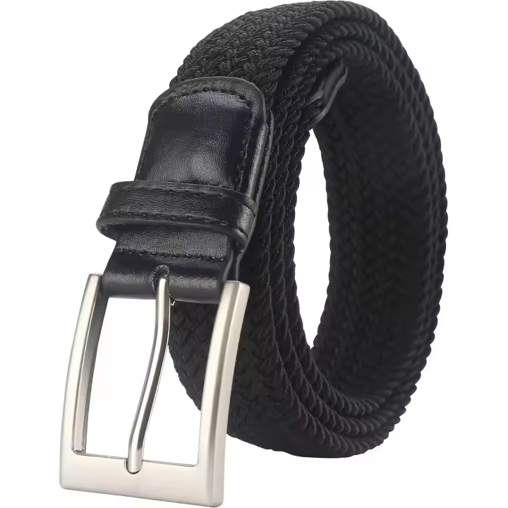 Cinturón de hombre, elástico, informal, tejido, deportivo, de golf, para hombre, caja de regalo - 1