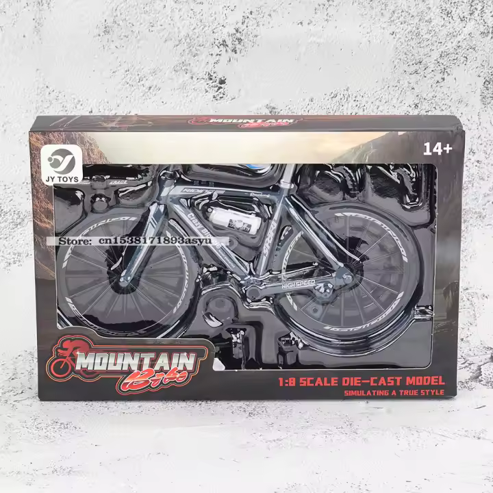 Mini Modelo De Bicicleta De Aleación 1:8 Con Estante De Estacionamiento Metal Diecast Regalo Para Niños Juguete De Simulación Azul Bicicleta De Montaña Para Niños Y Adolescentes - 1
