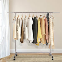 Burro Ropa, Perchero de Pie, Perchero Burro Ropa, Percheros de Ropa Resistente, Perchero Burro Ajustable de Metal con Ruedas - Altura Regulable - Burro Extensible para Ropa - 132 x 40 x 170 cm - details 2