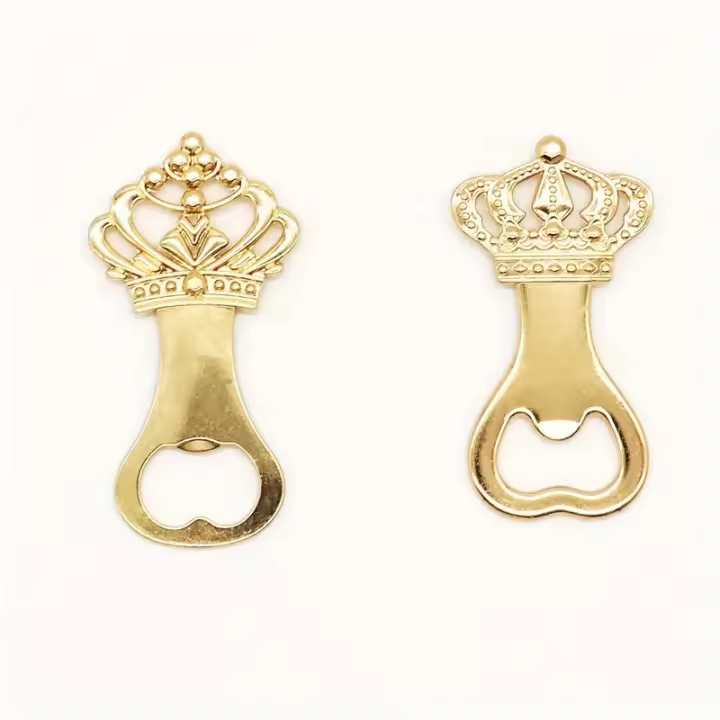 1/2Pcs Abrevidrios De Corona Dorada Para Cerveza Regalos De Fiesta De Boda Personales Europeos Americanos Metal De Zinc Aleación - 1