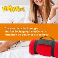 Manta polar de Montaña-Manta-Tecnología anti-Pilling y Manija para hacer-Ideal para viajar o acampar - Color: Rojo - Tamaño: 130x160 cm - details 4