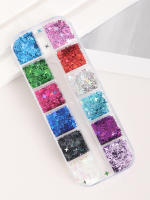 12 Grillas De Diseño Estelar De Cuatro Puntos Glitter Holográfico Para Uñas Adornos De Tela De Lentejuelas DIY Para Arte De Uñas - details 1