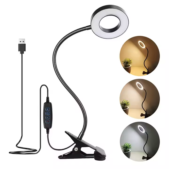 Lámpara De Escritorio LED Flexible 360° Con 48 LEDs Luz De Trabajo Ajustable Para Leer Y Escritura En La Habitación Luz De Cama USB Protección Ocular - 1