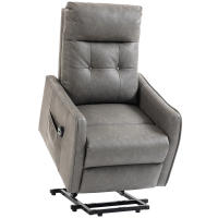 HOMCOM Sillón Relax Reclinable Eléctrico Levanta Personas, Tapizado en Cuero PU, Sillón Elevador con Control Remoto, Asiento de Muelles, Reposapiés, Respaldo Alto, Bolsillos Laterales - details 1