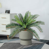 Planta De Palma Artificial 45cm Con 21 Hojas Sago Cycas Hojas De Coco Falsa Para Decoración De Jardín Interior Y Exterior - details 5
