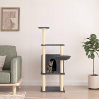 vidaXL Rascador para Gatos con Postes Árbol Torre de Escalada Sisal Color Crema,  Gris claro,  Gris oscuro y mas - details 2