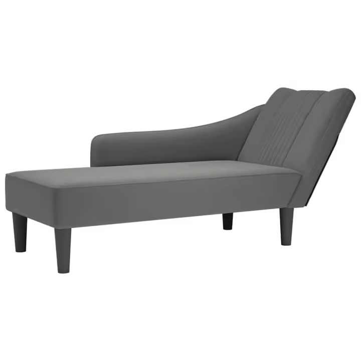 vidaXL Chaise longue con reposabrazos derecho tela color topo en color Taupé/Gris oscuro/Gris claro y más - 1