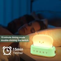 Luz Nocturna Para Niños,Lámpara de Mesita de Noche Recargable Por USB Portátil Con Temporizador (GREEN) - details 0