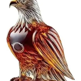 Botella decantadora de whisky Eagle, cristalería artesanal, jarra de whisky Bourbon ideal para hombres, regalo de cumpleaños para papá, decantador para decoración de bar (sin líquido) (350 ml-b) - 1