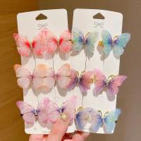 6PCS Clip Para El Cabello En Forma De Mariposa Con Gradiente De Colores Regalo Para Niña En Cumpleaños Accesorio Decorativo Para Mujer - details 2