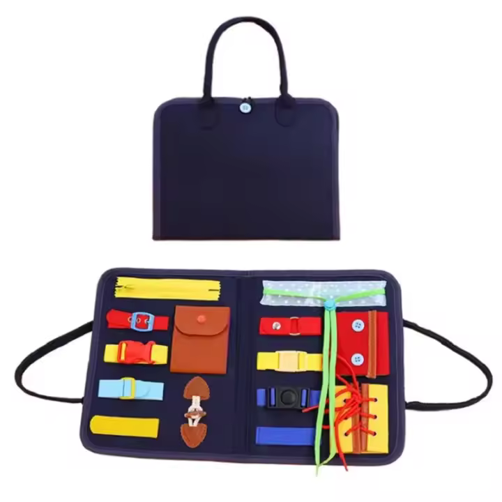 Libro Cognitivo Para Bebés 1PCS Bolsa De Lona Con Juego De Educar a Niños De 1 a 3 Años Montessori Manualidad De Cierre De Cremallera Y Puzle - 1