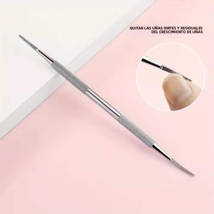 Archito De Uñas De Acero Inoxidable Con Doble Punta Curva Y Recta Manija De Agarre Fácil Para Cuidado De Precisión De Uñas Herramienta De Manicura Odorífera - 1