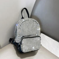 Mochila De Cristal Brillante Diseño Artesanal Lujo Diseñadora Bolso De Mano Para Mujer Material Metálico Con Lining De Poliéster - details 1