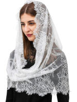 Velas De Encaje Blanco/ Negro Para Iglesia Mantilla Católica Cubierta De Cabeza Para Mujeres De Boda Tipo De Headband Material De Encaje - details 4