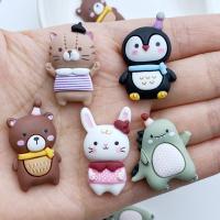 10Pcs Miniaturas De Animal Cartoon Lindas Resinas Con Fondo Plano Para Manualidades Y Decoración De Joyería Accesorios Para Scrapbooking - details 1