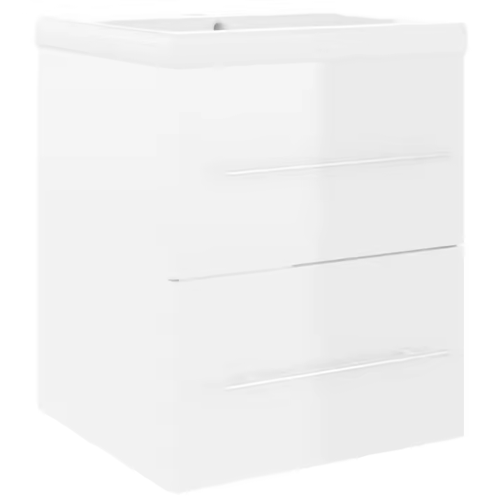 Armario de Lavabo Madera de Ingeniería Blanco con Tipsy - 1