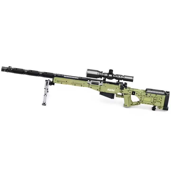 Bloques De Construcción AWM Rifle De Snipe 1336PCS Juguetes Educativos Para Niños Set De Armas Militares Con Telescopio Regalos Para Navidad - 1