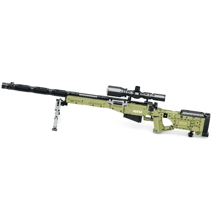 Bloques De Construcción AWM Rifle De Snipe 1336PCS Juguetes Educativos Para Niños Set De Armas Militares Con Telescopio Regalos Para Navidad - 1