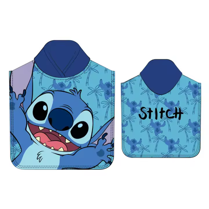 Poncho Toalla Stitch Disney Microfibra 55x100cm. - 1