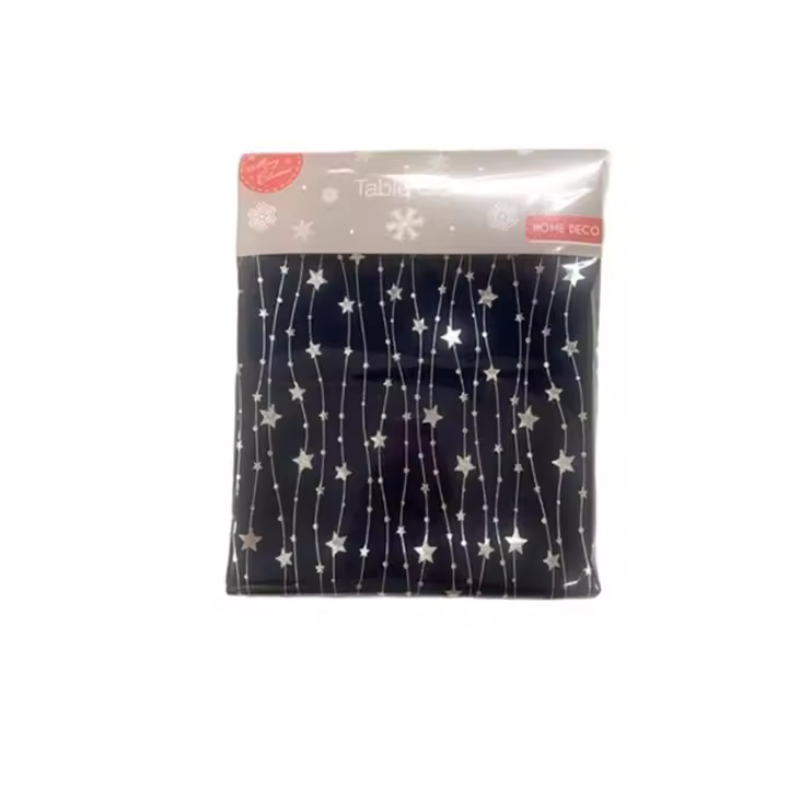 Gerimport Mantel Navideño Home Deco Diseño Estrellas Negro 230x140 Cm - Ideal para Vestir Tu Mesa - 1