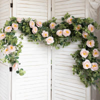 Guirnalda De Flores Artificiales De Rosas Para Boda Decoración De Hogar Y Habitaciones Arco De Jardín Primavera Otoño Planta Falsa De Vínculo - details 2