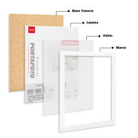 AYA MARKT Marco de Fotos Blanco, Marco de Madera Clasico, 2cm de Grosor, Cuadro de Mesa,Cuadro de Pared,Marcos de Mesa ideal para Fotos,Poster y Diplomas - details 1