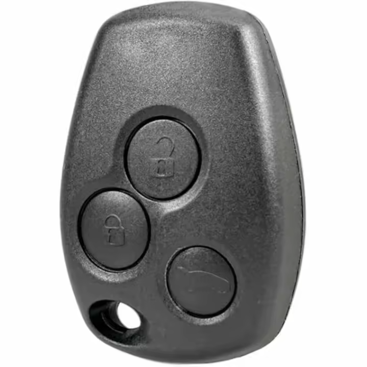 AUTOZOCO Carcasa Mando Llave del Coche 3 Botones,Funda de Llave de 2 Botones,Compatible con Renault Clio,Twingo,Megane,Laguna y Kangoo,Botones de Abrir y Cerrar,con zócalo de Pila - 1