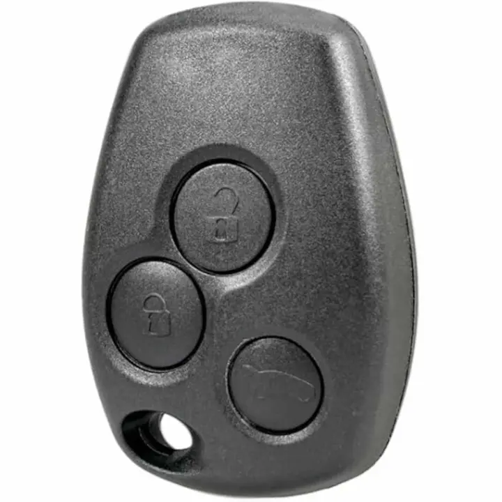 AUTOZOCO Carcasa Mando Llave del Coche 3 Botones,Funda de Llave de 2 Botones,Compatible con Renault Clio,Twingo,Megane,Laguna y Kangoo,Botones de Abrir y Cerrar,con zócalo de Pila - 1