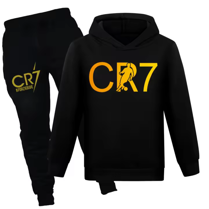 Niños Cristiano Ronaldo Sudadera con capucha y Pantalones de chándal Set-CR7 - 1