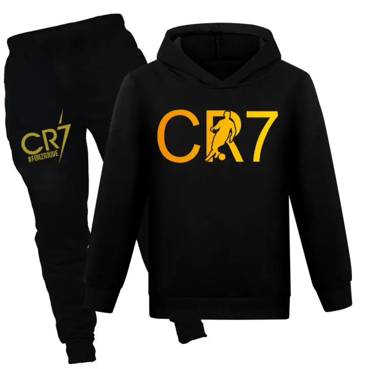 Niños Cristiano Ronaldo Sudadera con capucha y Pantalones de chándal Set-CR7 - 1