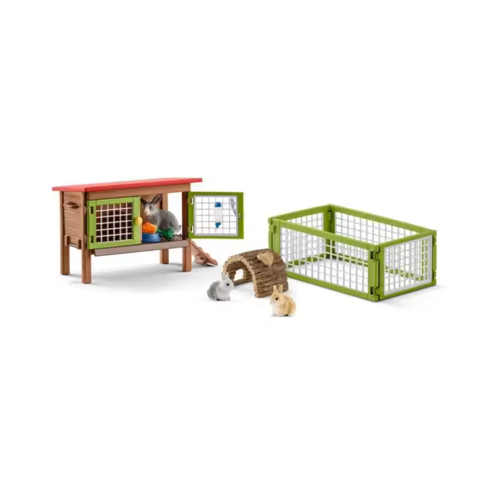 Schleich - Conejera de Madera para Crías de Conejo - Espaciosa y Segura - Diviértete con Tu Mascota - 1