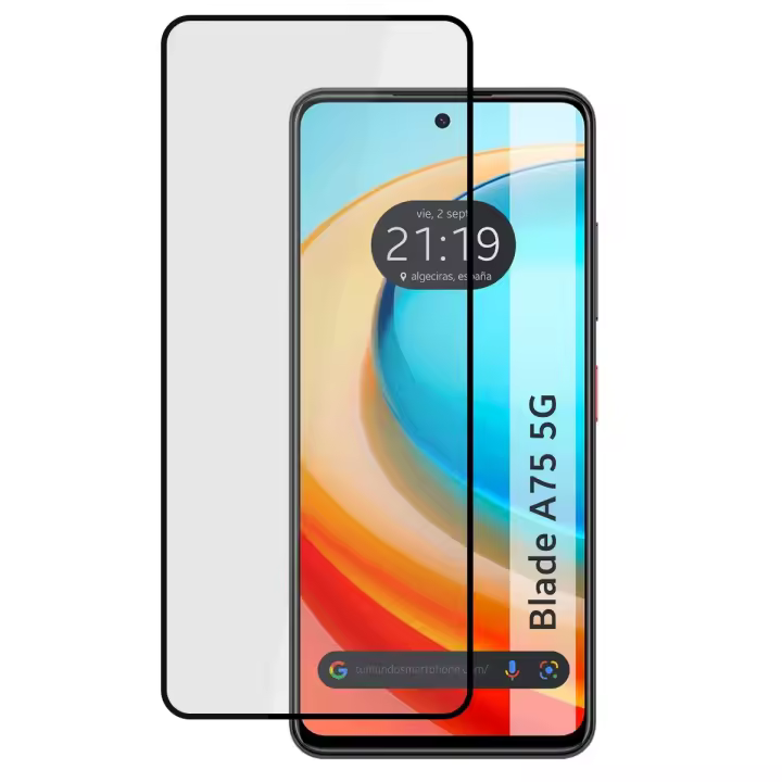 Tumundosmartphone Protector Cristal Templado Completo 5D Full Glue Negro para Zte Blade A75 5G Vidrio - 1