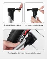 Pump De Bicicleta Portátil Mini WEST BIKING Inflador De Neumáticos Mano Para Vuelco Y Ruedas Accesorios De MTB Y Carretera Valvulas Schrader Presta - details 11