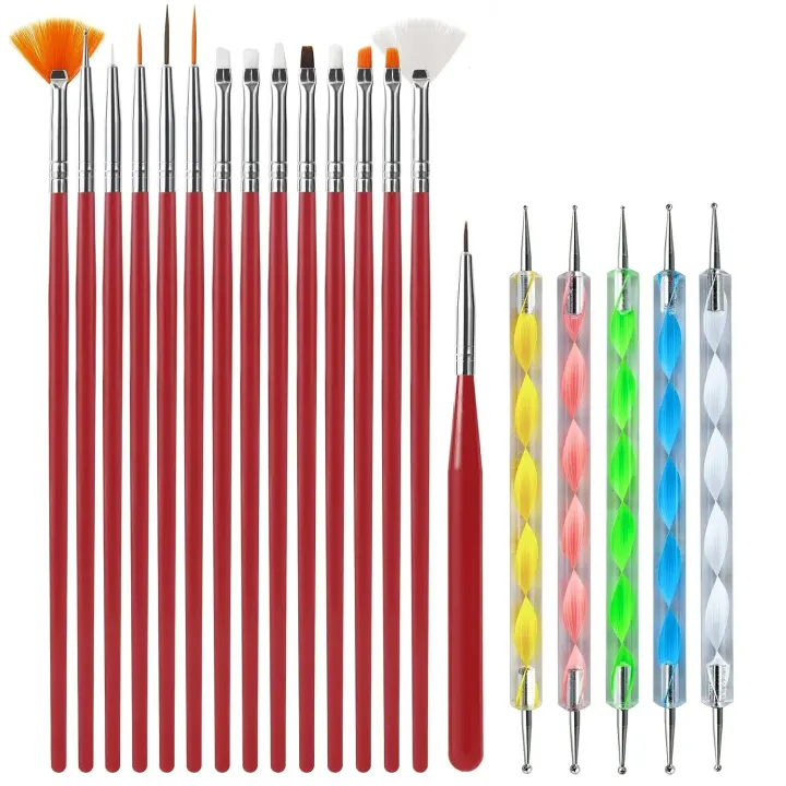 Set De Pinceles Para Uñas Profesionales Para Acrílico UV Gel Dibujando Puntos Manicura Arte De Uñas Herramientas De Accesorios De Maquillaje - 1