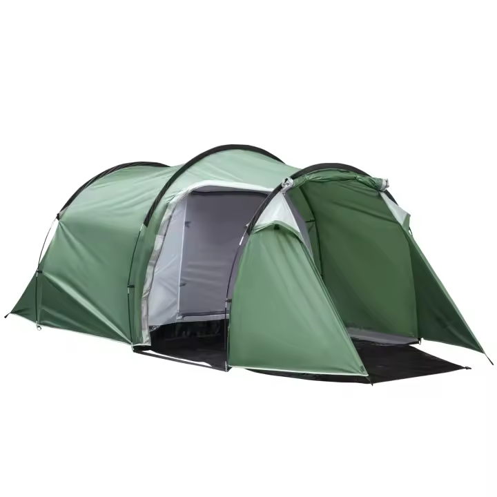Outsunny Tienda de Campaña Familiar 2-3 Personas Plegable Impermeable 2000+ mm a Prueba de UV 20+ con Vestíbulo y 4 Estaciones para Camping Senderismo Festivales 426x206x154 cm Gris Oscuro - 1
