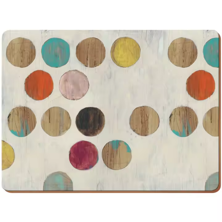 Juego de 4 Manteles Individuales de Corcho Retro de Lunares Creative Tops - 1