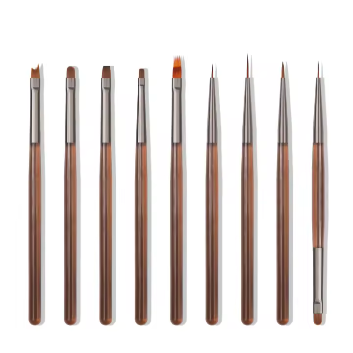 Set De 9 Pinceles Para Uñas DIY Pincel De Dibujar Acrílico Para Manicura Y Diseño De Uñas Herramienta De Pintura Para La Exhibición De Toppings De Uñas - 1