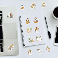 100PCS Pegatinas De Vida De Gato Para Invierno Decoración Japonesa Aesthetic PVC Para Niños Suministros Escolares Y Scrapbooking - details 4