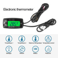 Gauge Medidor De Temperatura Del Motor LCD Antirroto Doble Canal Con Retroiluminación Verde Para ATV Motocicleta Barco - details 1