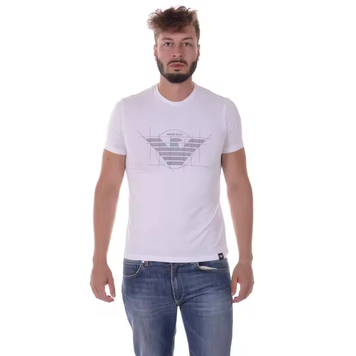 Armani Jeans AJ Algodón Hombre Blanco camiseta 6Y6T126J0AZ 1100 - 1