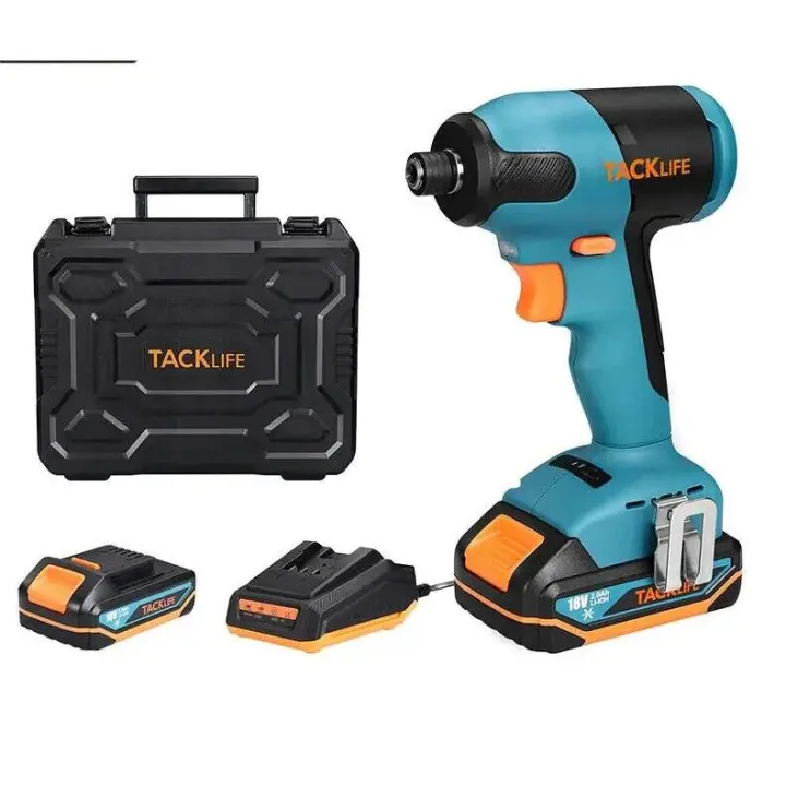 Llave de impacto inalámbrica TACKLIFE de 18 V, 180 Nm, índice de impacto máximo de 2800 IPM, batería de 2,0 Ah, mandril de 6,35 mm, carga rápida TDID20K - 1